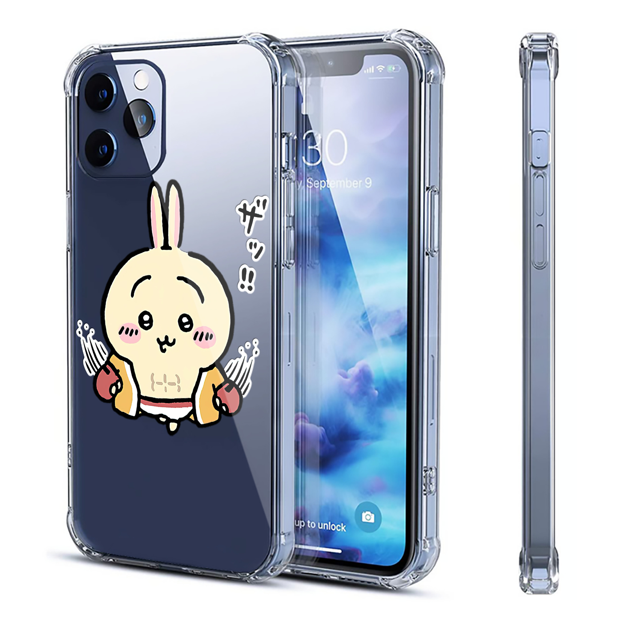 （画像用） ちいかわ うさぎ Chii-kawa usagi 【iPhone 12シリーズ対応】透明スマホケース（クリアソフトケース）